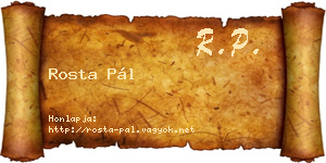 Rosta Pál névjegykártya